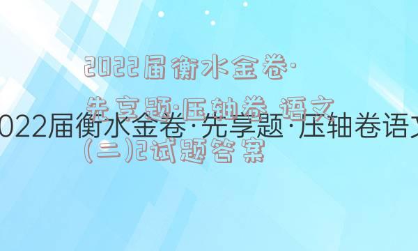 2022届衡水金卷·先享题·压轴卷 语文(二)2试题答案