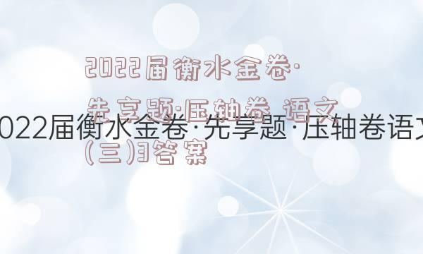 2022届衡水金卷·先享题·压轴卷 语文(三)3答案