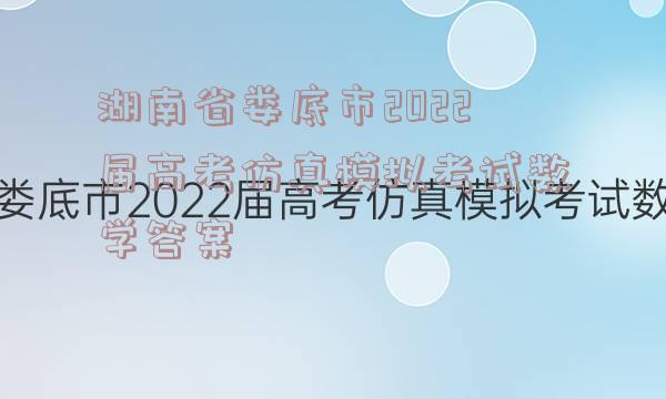 湖南省娄底市2022届高考仿真模拟考试数学答案