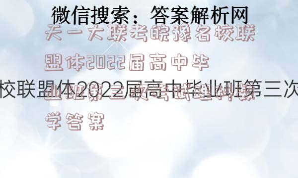 天一大联考皖豫名校联盟体2022届高中毕业班第三次考试理科数学答案