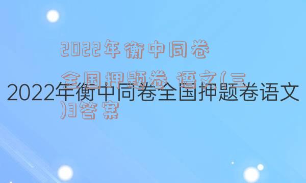 2022年衡中同卷 全国押题卷 语文(三)3答案