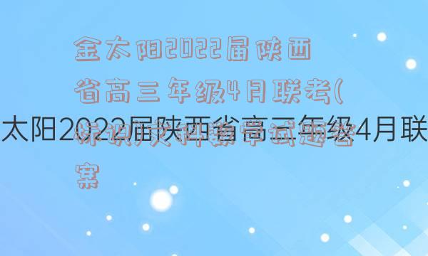 金太阳2022届陕西省高三年级4月联考(标识)文科数学试题答案
