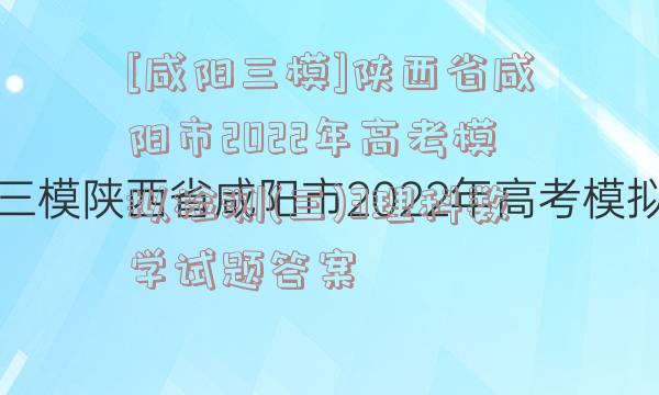 [咸阳三模]陕西省咸阳市2022年高考模拟检测(三)3理科数学试题答案