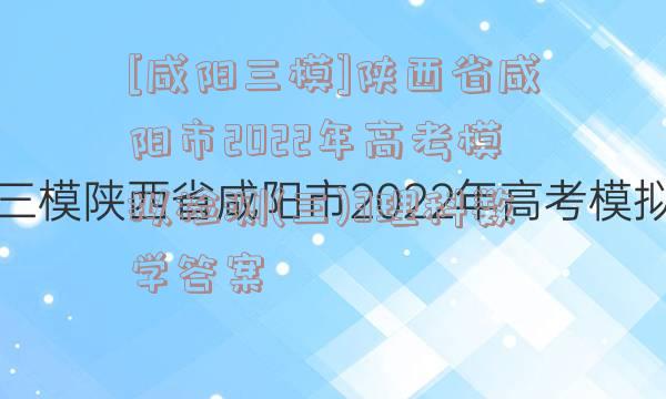 [咸阳三模]陕西省咸阳市2022年高考模拟检测(三)3理科数学答案