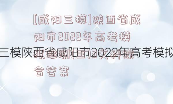 [咸阳三模]陕西省咸阳市2022年高考模拟检测(三)3文科综合答案
