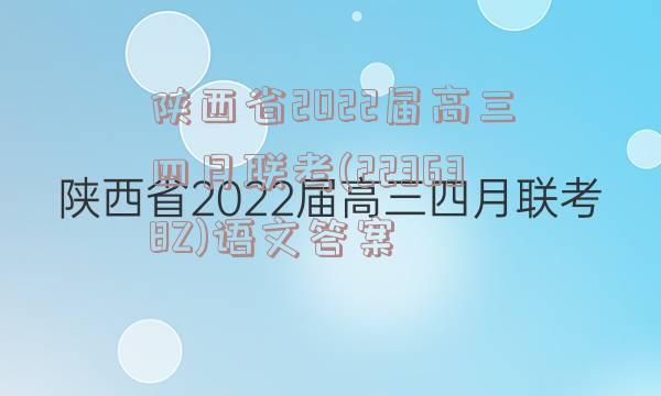 陕西省2022届高三四月联考(223638Z)语文答案