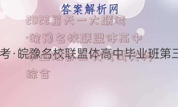 2022届天一大联考·皖豫名校联盟体高中毕业班第三次考试文科综合