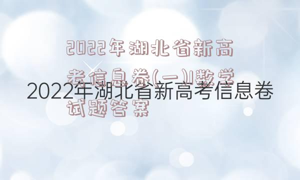 2022年湖北省新高考信息卷(一)1数学试题答案