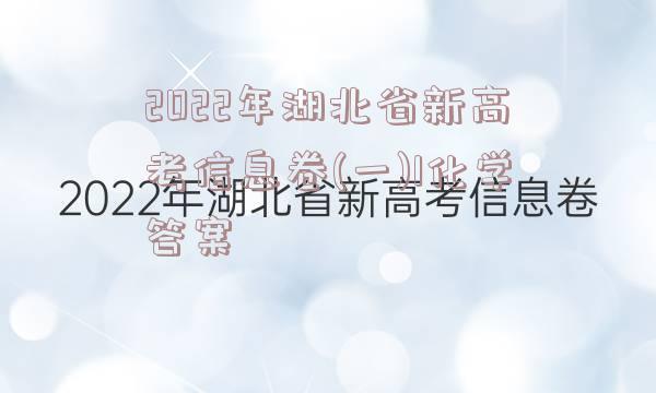 2022年湖北省新高考信息卷(一)1化学答案
