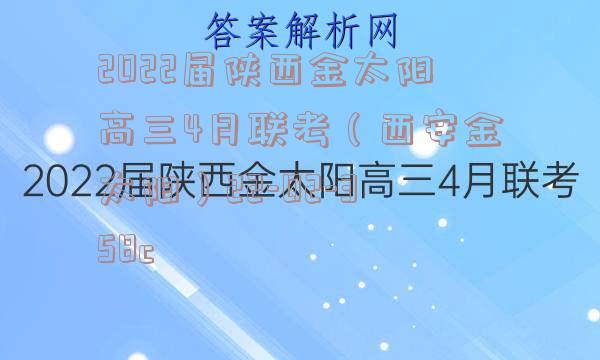 2022届陕西金太阳高三4月联考（西安金太阳）22-02-358c