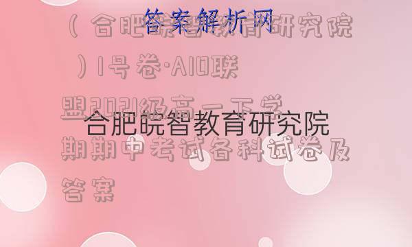 （合肥皖智教育研究院 ）1号卷·A10联盟2021级高一下学期期中考试各科试卷及答案