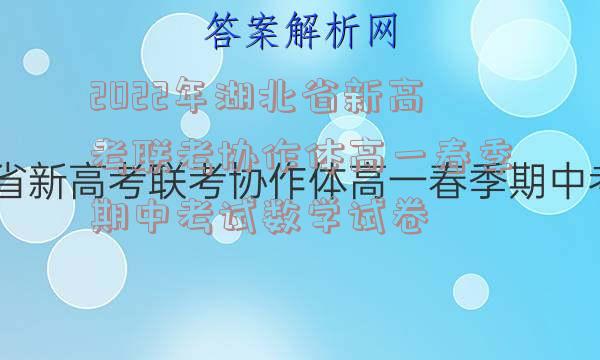 2022年湖北省新高考联考协作体高一春季期中考试数学试卷