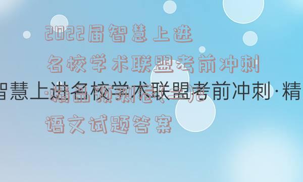 2022届智慧上进 名校学术联盟考前冲刺·精品预测卷(二)2语文试题答案
