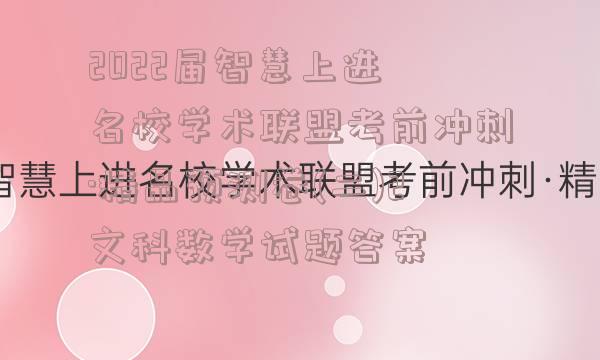 2022届智慧上进 名校学术联盟考前冲刺·精品预测卷(二)2文科数学试题答案