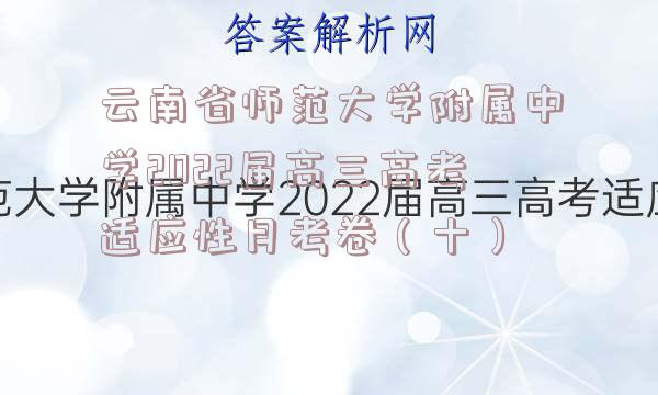 云南省师范大学附属中学2022届高三高考适应性月考卷（十）