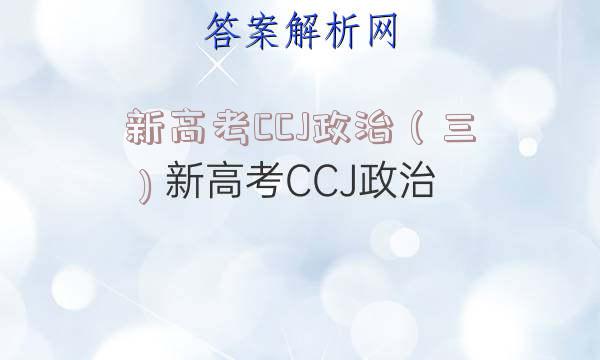 新高考CCJ政治（三）