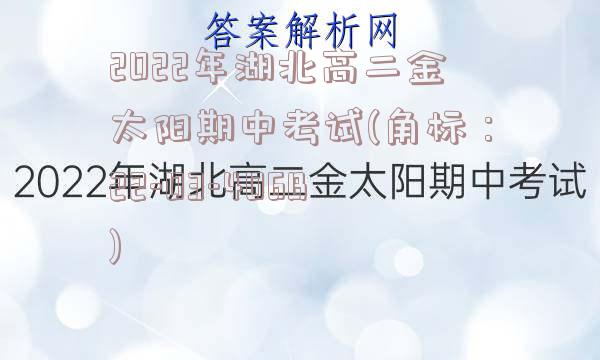 2022年湖北高二金太阳期中考试(角标：22-03-406B)