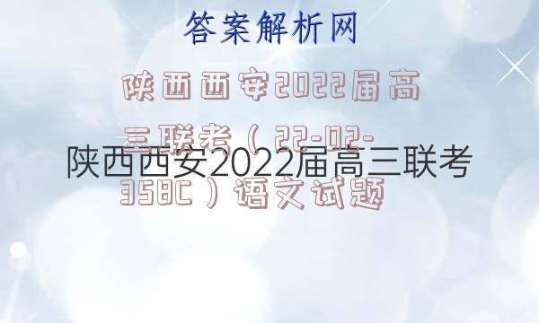 陕西西安2022届高三联考（22-02-358C）语文试题