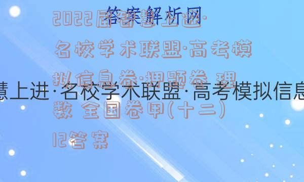 2022届智慧上进·名校学术联盟·高考模拟信息卷·押题卷 理数 全国卷甲(十二)12答案