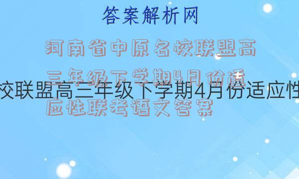 河南省中原名校联盟高三年级下学期4月份适应性联考语文答案